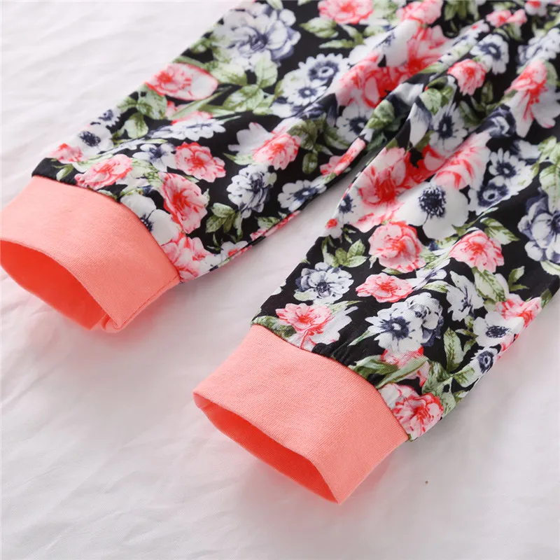 

Toddler Baby Girl Warm 2Pcs Outfit Set Long Sleeve Hoodie Pocket Top Sweatshirt Floral Pants Autumn Winter Newborn Baby Clothing