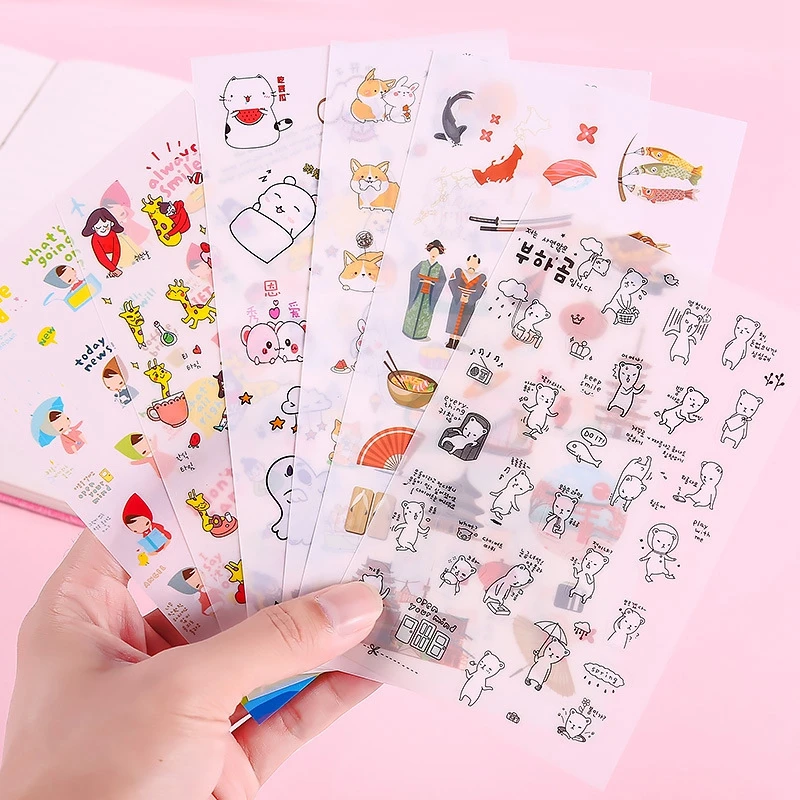 Мультяшные канцелярские наклейки упаковка сделай сам инструмент материал