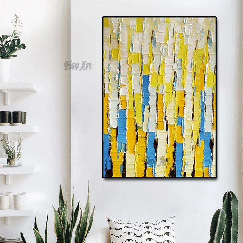 

Large Size 1Pcs Hand Painted Unframed Abstract Oil Painting on Canvas Wall Picture Art Living Room Home 1 Panel Wall Art Decor