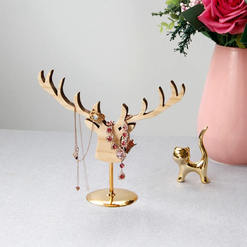 

Decorative Ornaments Wooden Reindeer Ornaments Jewelry Shelf