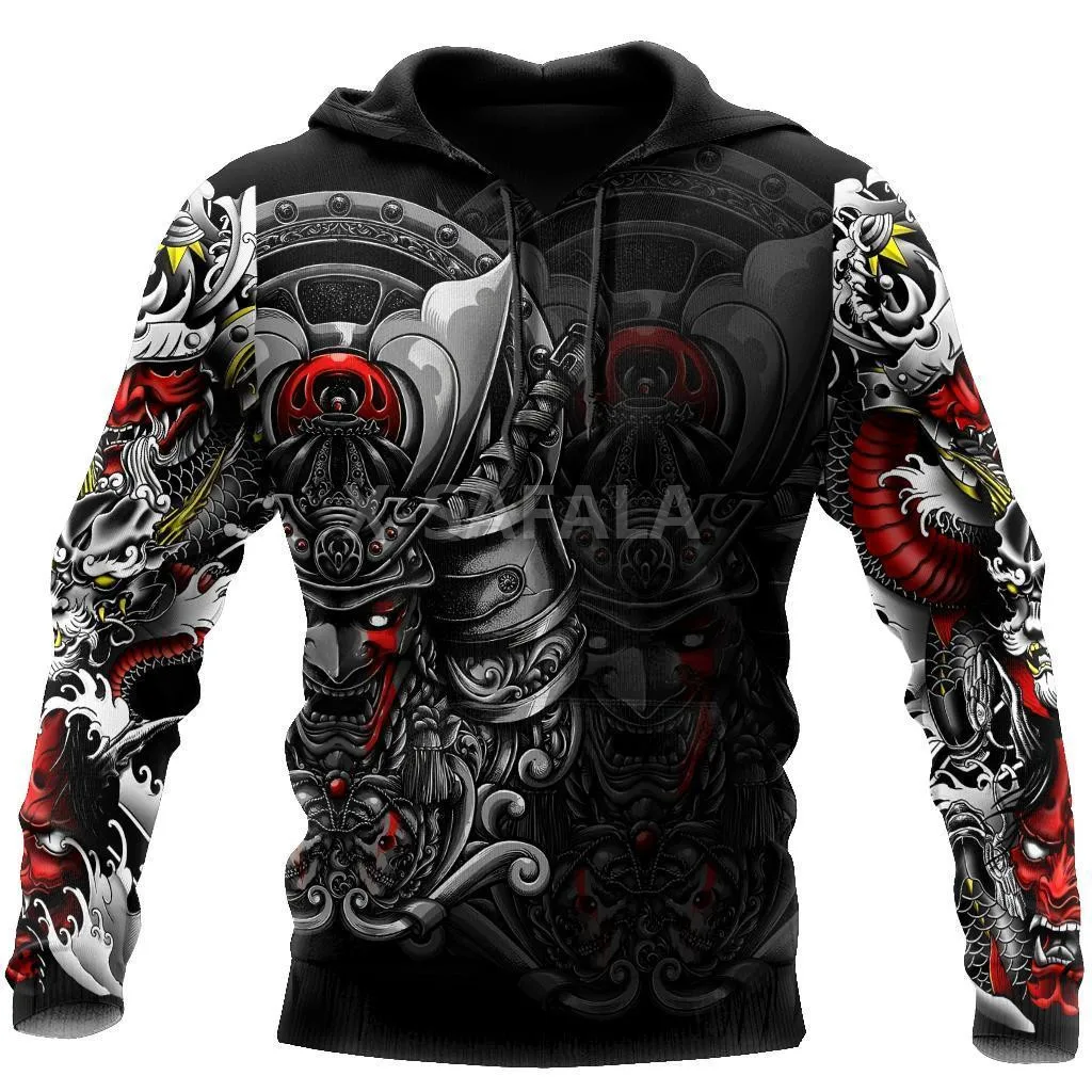 

Samurai Helmet Tattoo 3D All Over Print Size XS-7XL Hoodie Man Women Harajuku Outwear Zipper Pullover Sweatshirt Casual Unisex