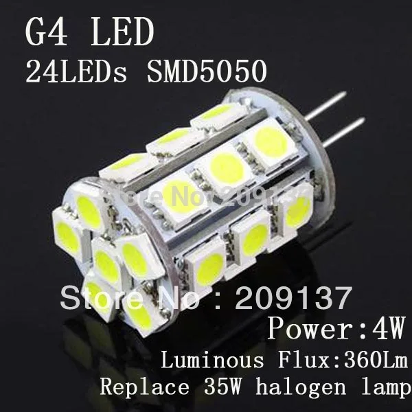 Бесплатная доставка 10 шт./лот DC 12V G4 светодиодные лампы 4W 360-Lumen SMD 5050 24LED теплый белый свет лампы 3500K
Бесплатная доставка 10 шт./лот DC 12V G4 светодиодные лампы 4W 360-Lumen SMD 5050 24LED теплый белый свет лампы 3500K