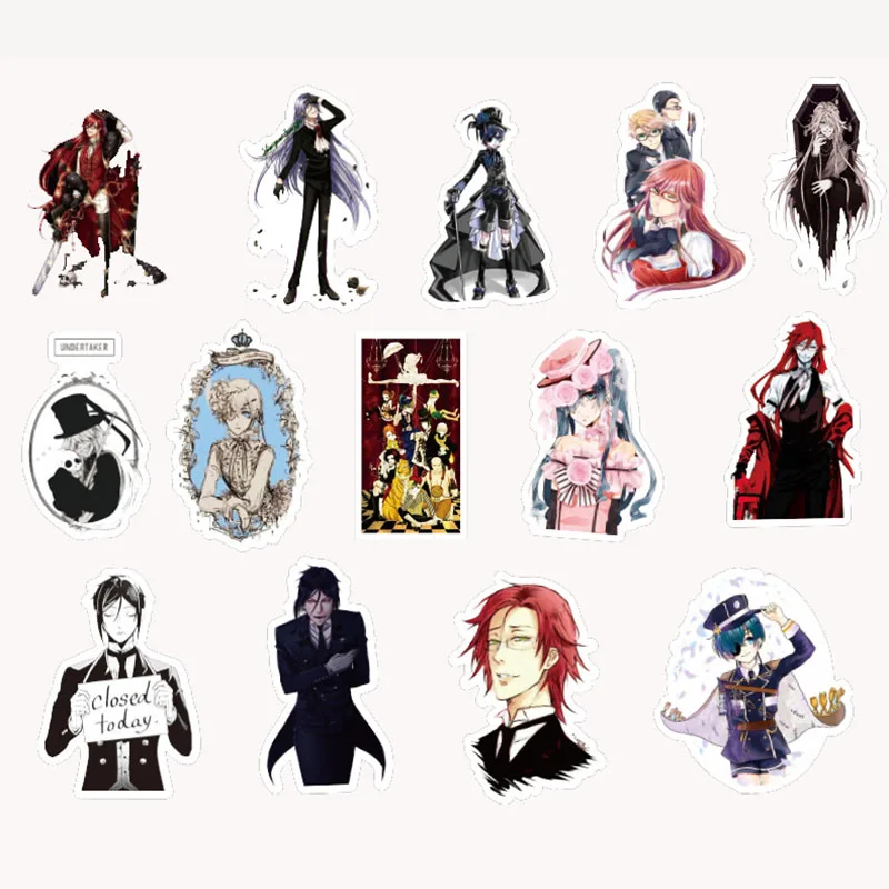 

50Pcs Anime Black Butler Stickers For Kids Luggage Laptop Motorcycle Skateboard Bicycle Stationery Fridge Guitar
