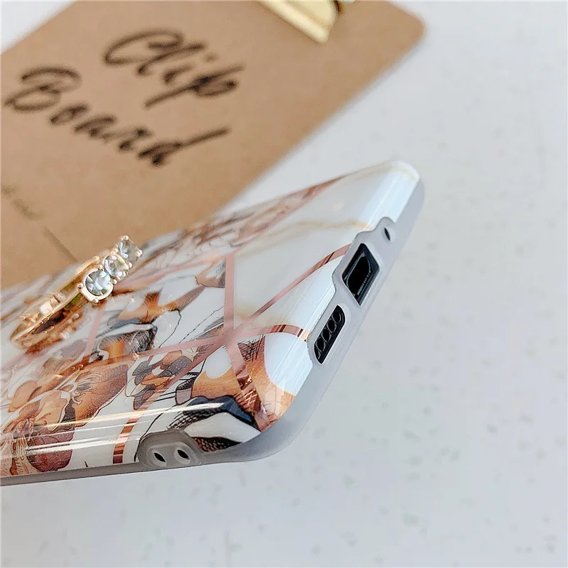 Чехол подставка с кольцом и цветами для Huawei P40 P20 Pro P30 Lite Mate 30 20 задняя крышка на Nova