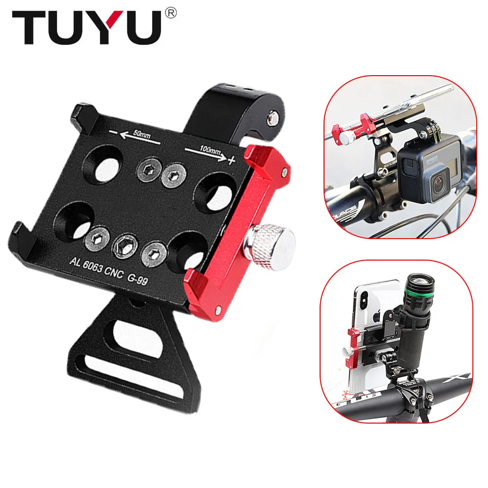 

Aluminum Bicycle Mobile Phone holder for iPhone Ipad Samsung for GoPro Hero 9 8 7 6 SJCAM for flashlight adjustable Car bracket