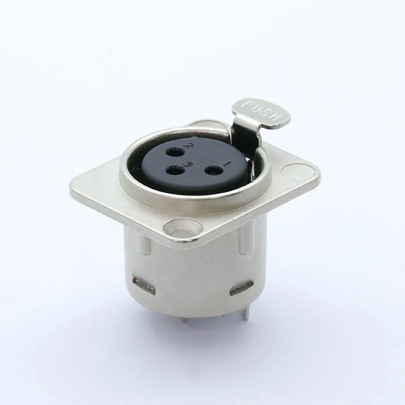 

100pcs 3pins xlr female socket connector, panel mount, Zinc Alloy shell+Copper Contacts+PA6 plastic,Silver,Excellent quality