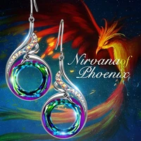 colorful zircon phoenix earrings for women engagement banquet fashion earring diy fine jewelry mothers day gift free shipping