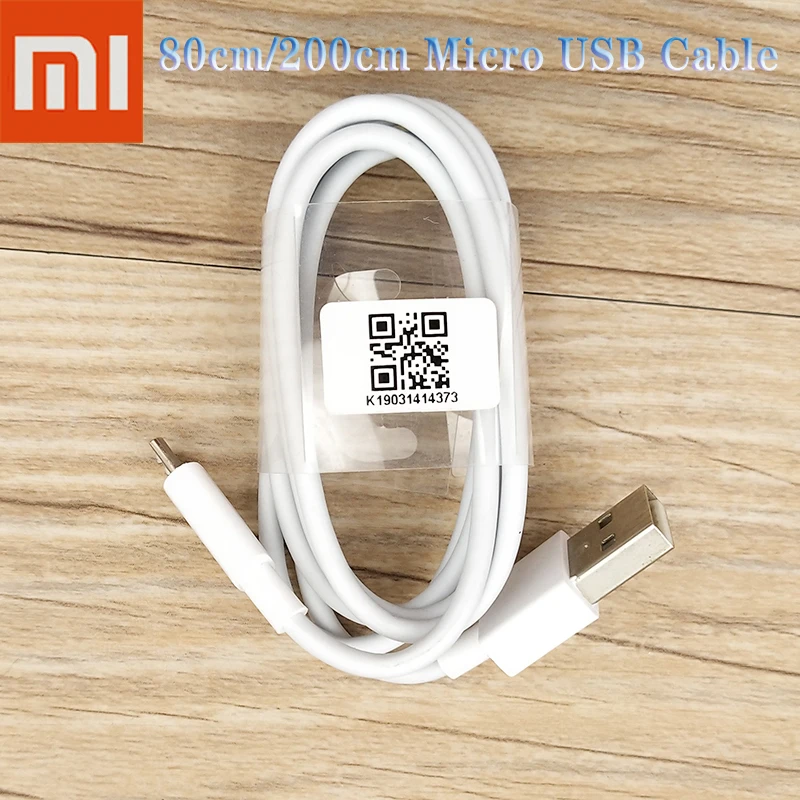 Оригинальный кабель зарядного устройства Xiaomi Micro USB 80 см/200 см 2A для быстрой