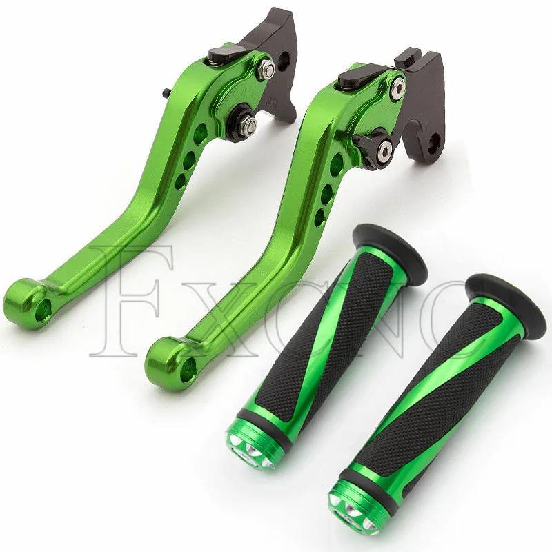 Lever with Grips CNC регулируемый мотоцикл тормозной рычаг сцепления ручные ручки набор аксессуары для мотоциклов Yamaha FZ16 FZ 16 2012- 2013 - Цвет: Lever with Grips