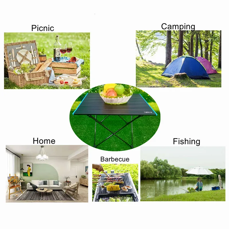 Практичный суперсветильник садовый стол из алюминиевого сплава с сумкой ткани