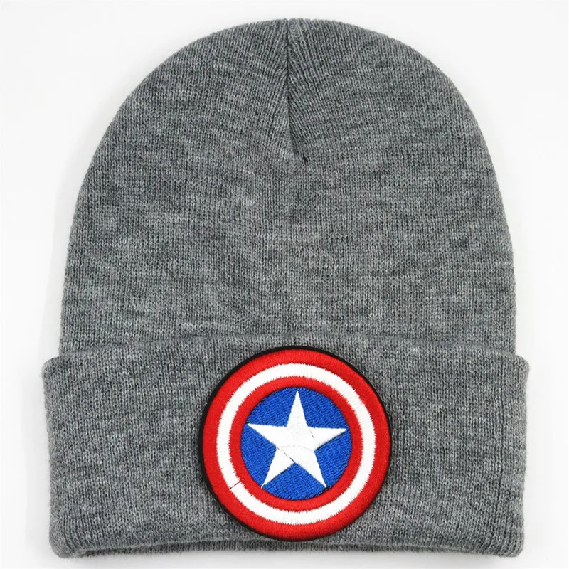 

Shield Embroidery Cotton Thicken Knitted Hat Winter Warm Hat Skullies Cap Beanie Hat for Men and Women 135