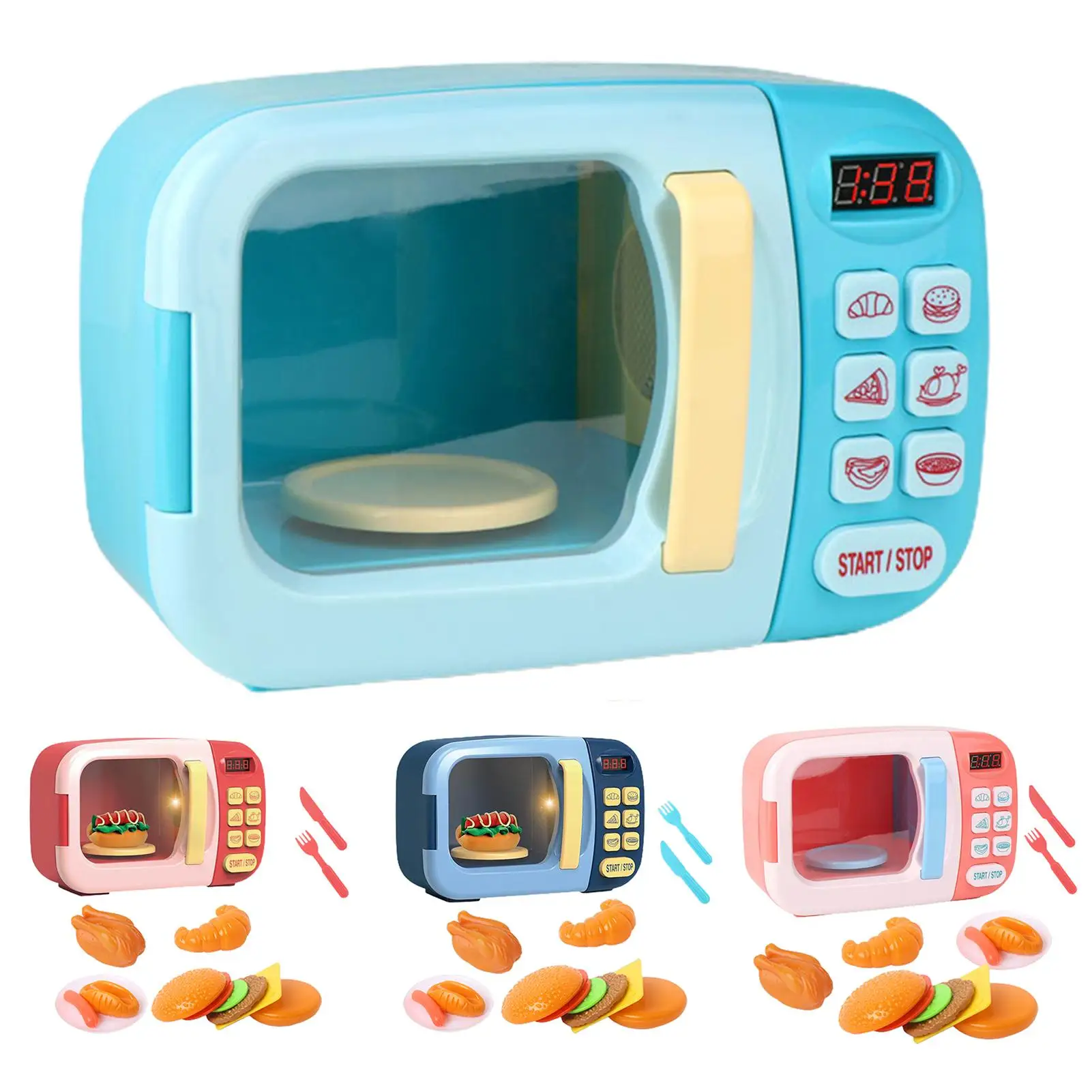 

Microwave Oven Simulation Model Toy Timing Playing Dollhouse Interactive Doll Kitchen Dollhouse Furniture Toys For Children Gift