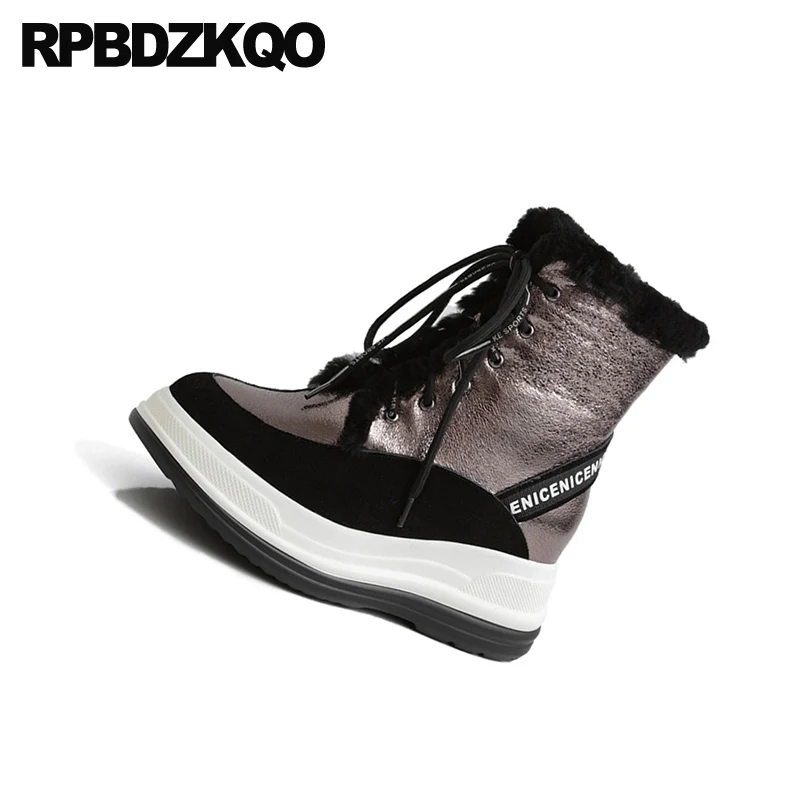 Женские ботильоны большого размера на плоской подошве плюшевые повседневные