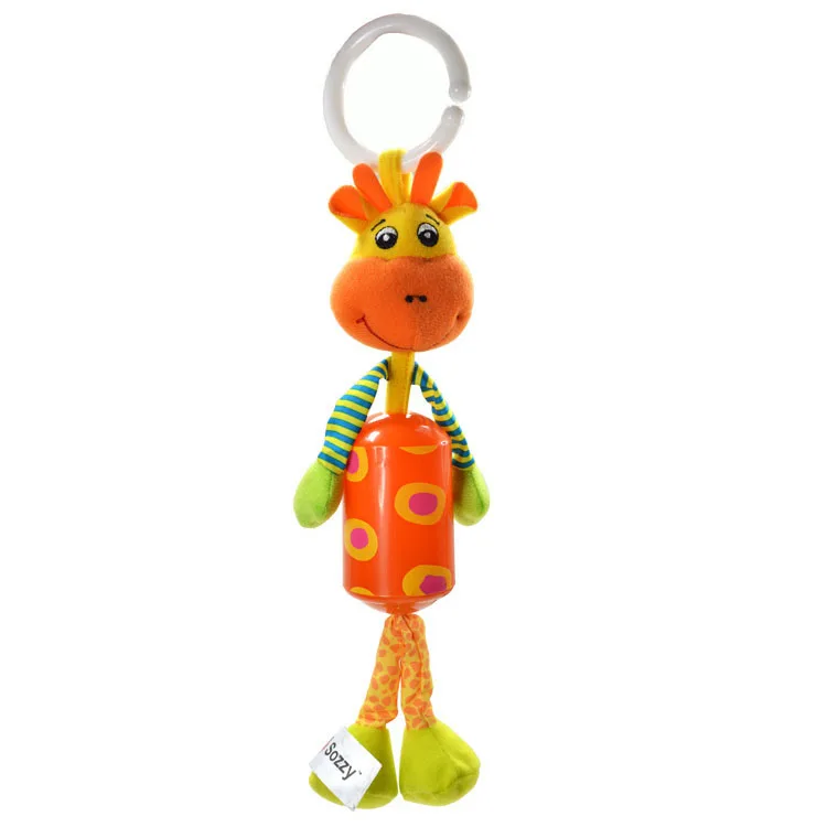 Giraffe Bell Детская коляска, игрушки, милые животные, погремушка, кровать, кроватка, автомобильная подвесная коляска, спиральные плюшевые успокаивающие игрушки, прорезыватель, Развивающая погремушка, игрушка - Цвет: Giraffe Bell