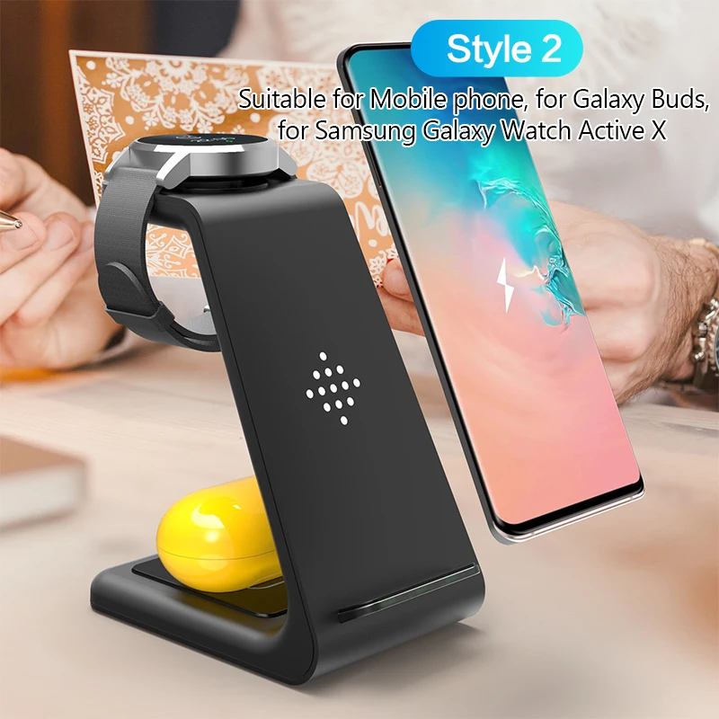 

10W Fast Charging 3 In 1 Wireless Charger For Samsung S8 S9 S10 For Samsung Galaxy Buds/Galaxy Watch Active X/Samsung Gear S2 S3