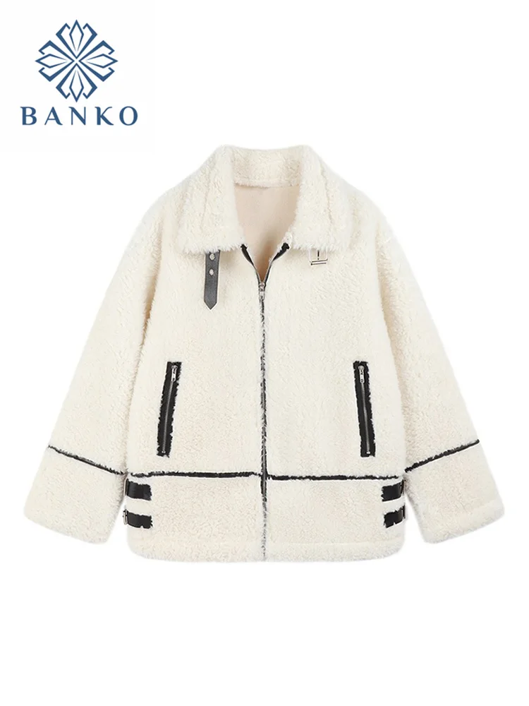 

Faux Fur Jackets Women 2021 Winter New Fashion Ladies Lambswool Fur Coat Thicken Warm Plush OverCoat Lapel Zipper Manteau Femme