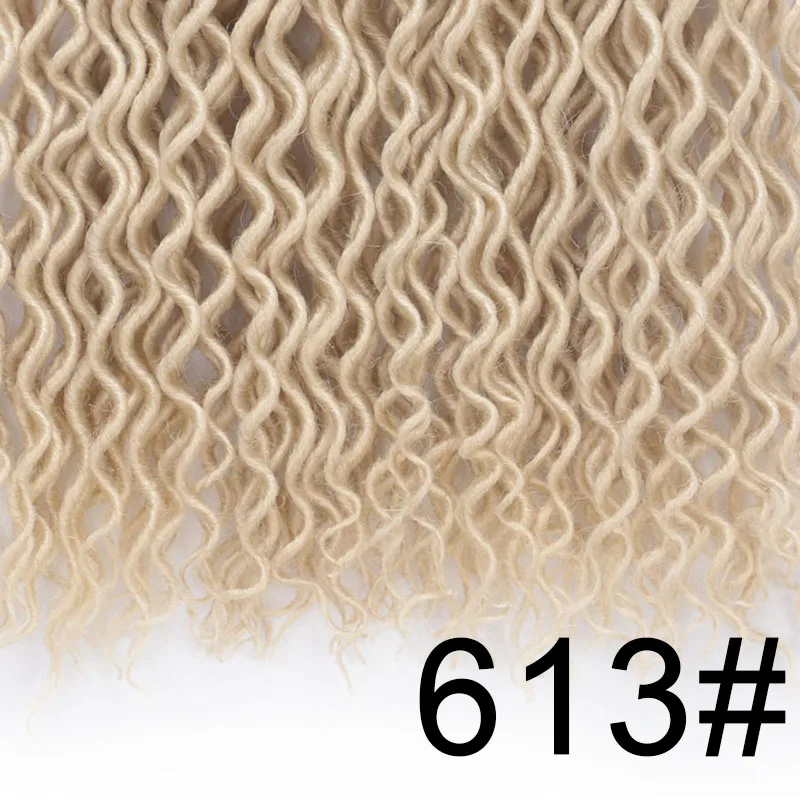 #613 Элегантный Муз Faux locs Curly накладные волосы на крючке, затененные, волосы синтетический эффектом деграде(переход от темного к каштановые волосы для наращивания 18 дюймов 24 подставки для плетения волос - Цвет: #613