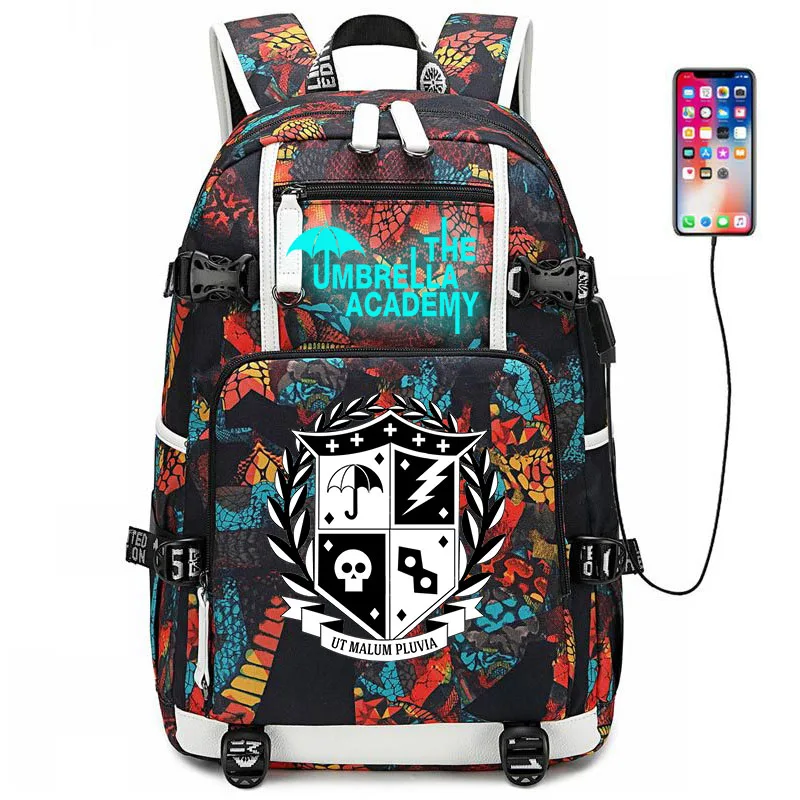

Fashion The Umbrella Academy luminous 3D cool large-capacity backpack young boys and girls schoolbags children's schoolbags