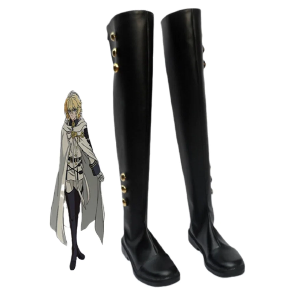 

Seraph Of The End Cosplay Shoes Mikaela Hyakuya Boots Military Uniform Cosplay Costume Ferid Bathory Boots