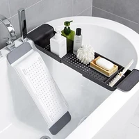 luda multipurpose adjustable bathtub tray shower wine glass book holder kitchen drain basket bathroon accessories