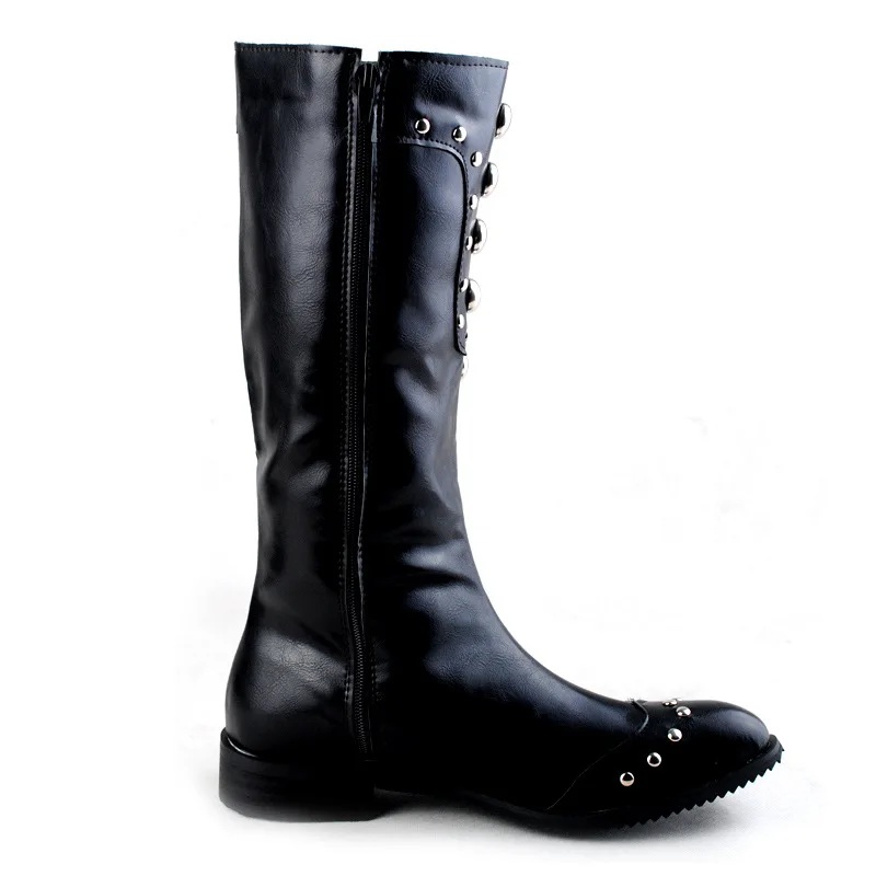 Мужские высокие ботинки известного бренда мягкие кожаные для сцены ночного