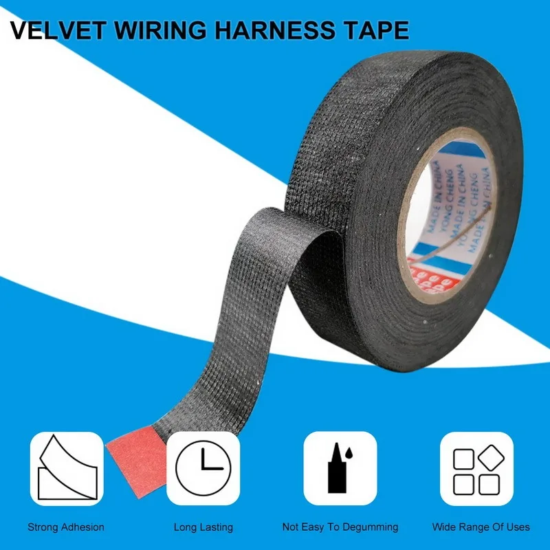 

15 Meter Heat-resistant Flame Retardant Tape Coroplast Adhesive Cloth Tape For Car Cable Harness Wiring Loom Protection