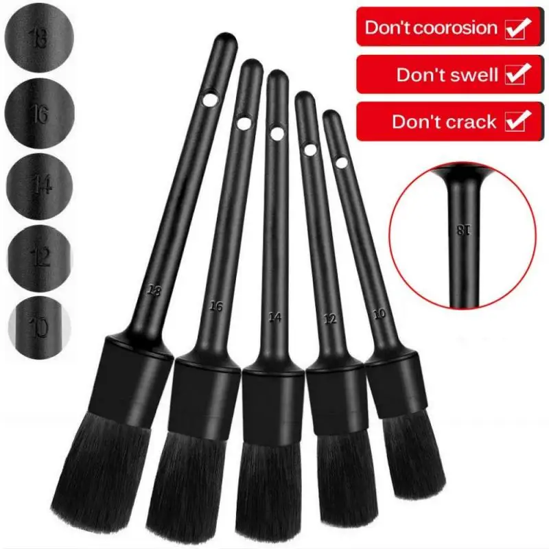

5pcs Detailing Brush Car Wash Brush For Washing Car Interior Cleaning Wheel Gap Rims Dashboard Air Vent Trim Cleaning Tools