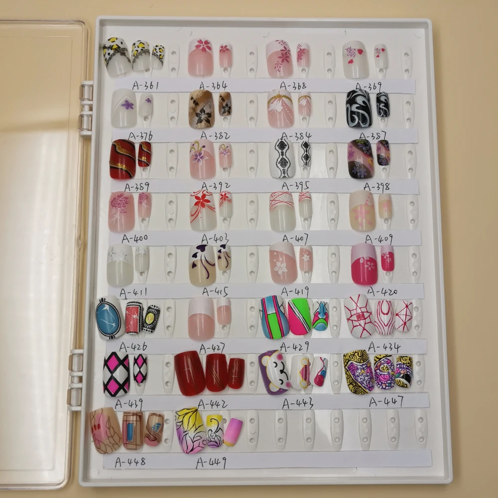 24 шт./компл. полное покрытие наклейки на ногти дизайн Сексуальная Милая модная часть 2 из 96 узоров акриловые накладные ногти искусственные ногти советы