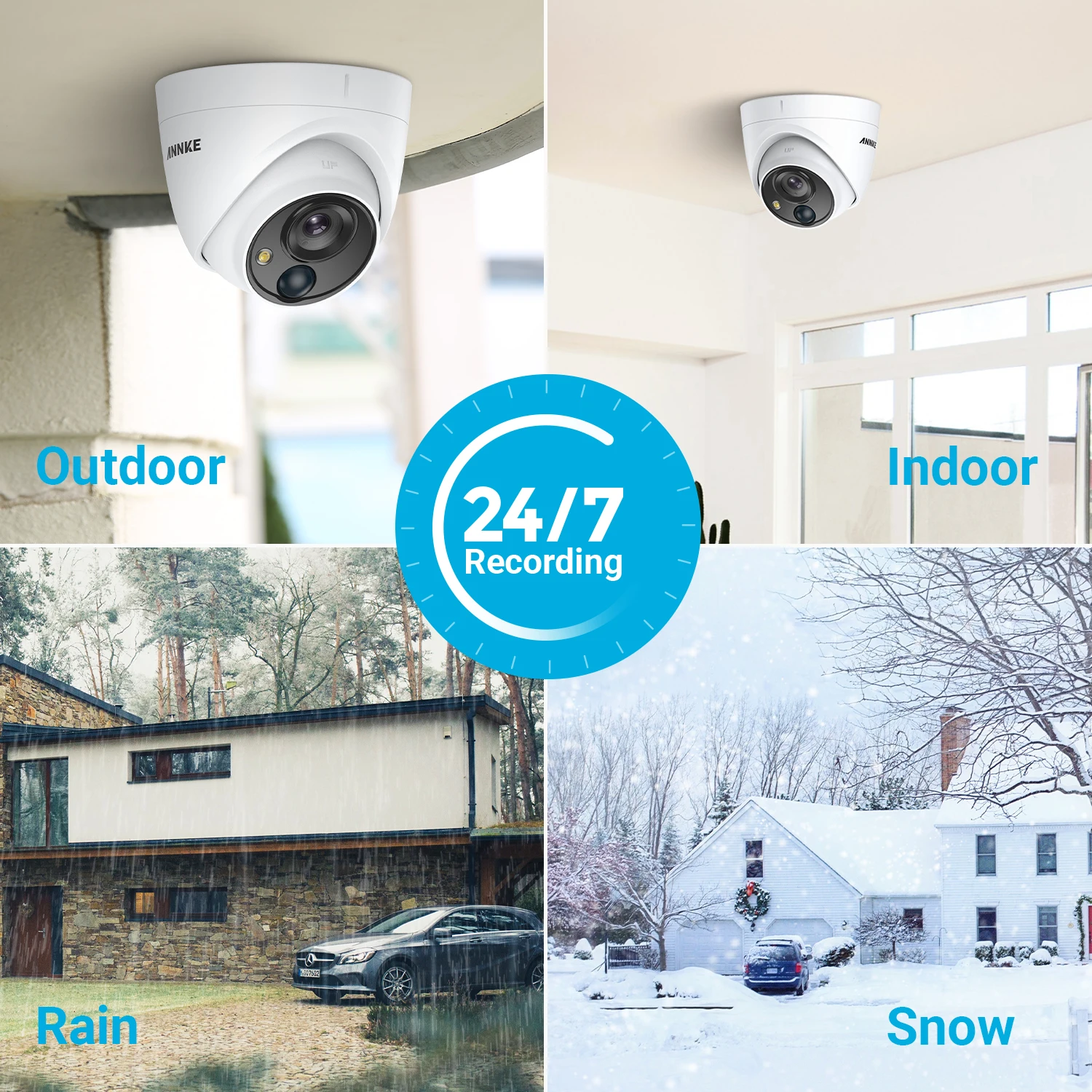 Система видеонаблюдения ANNKE 8CH 5MP Lite 5 в 1 H.265 + DVR с 8X купольными наружными
