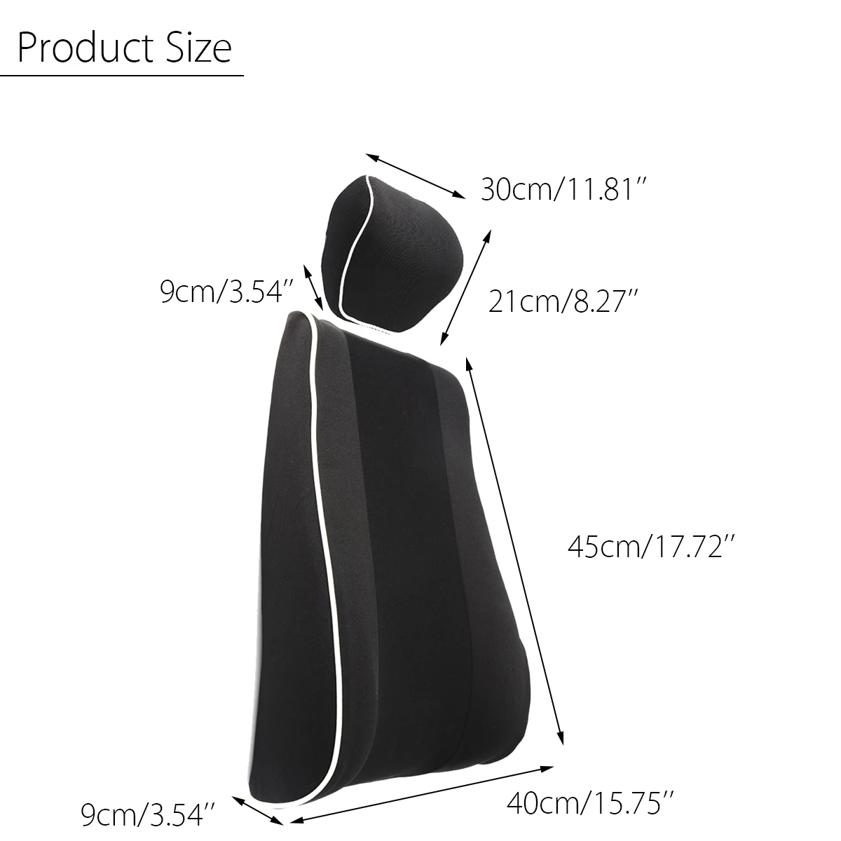 

One Set Car Seat Memory Foam Headrest Neck Pillow Lumbar Pillow Car Back Cushion Support Cushion Sleep Rest