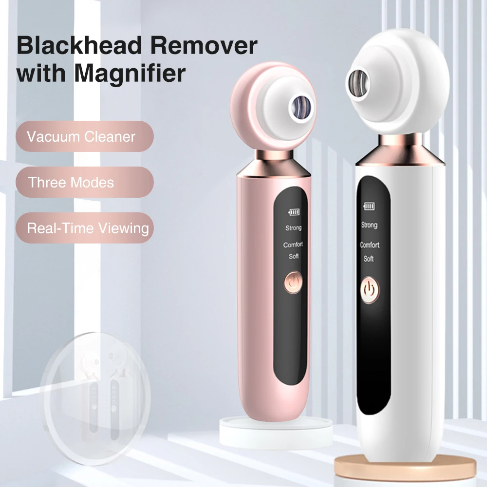 

Visual Blackhead Vacuum Remover with Magnifier LED Light Face Pore Cleaner Acne Black Electric Blackhead Removal Nose Cleaner