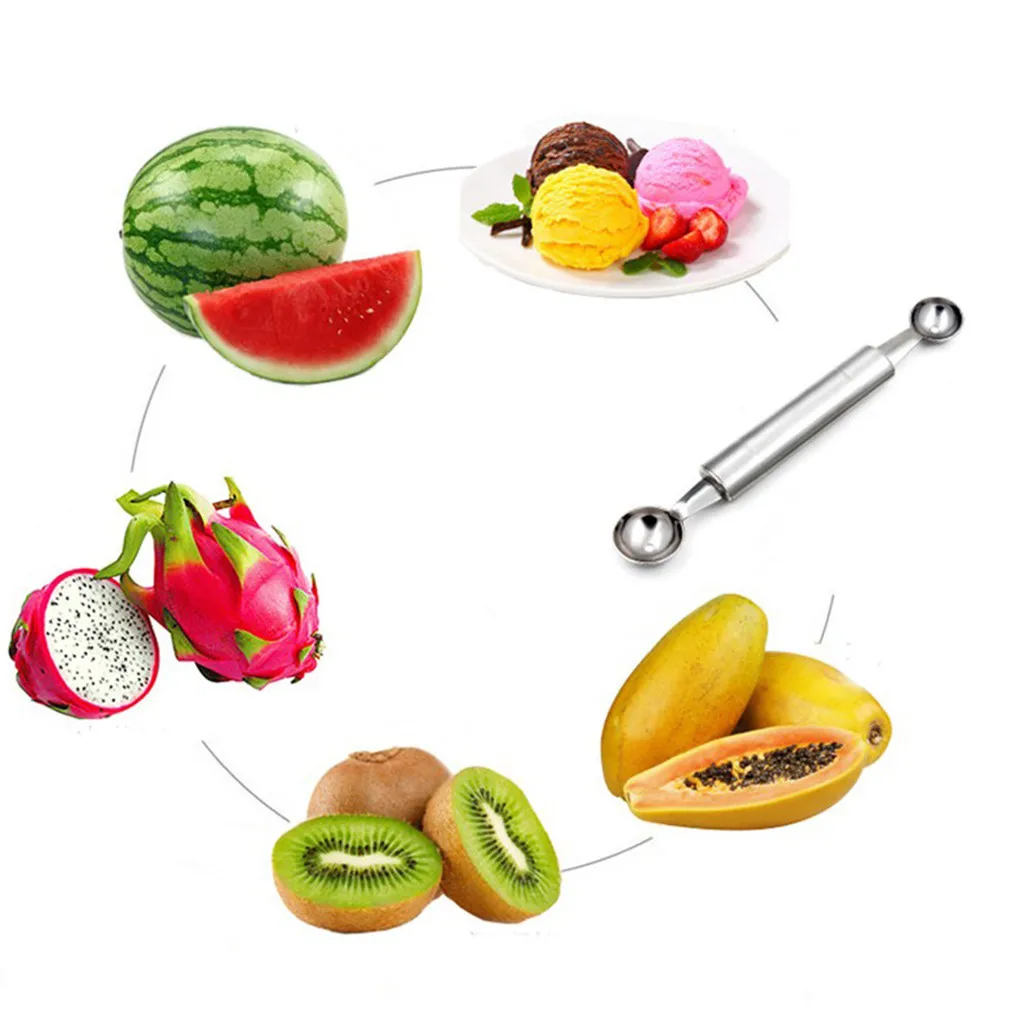 

Household Watermelon Spoon Fruit Spoon Creative Stainless Steel Fruit Digging Ball Spoon Kitchen Gadgets accesorios