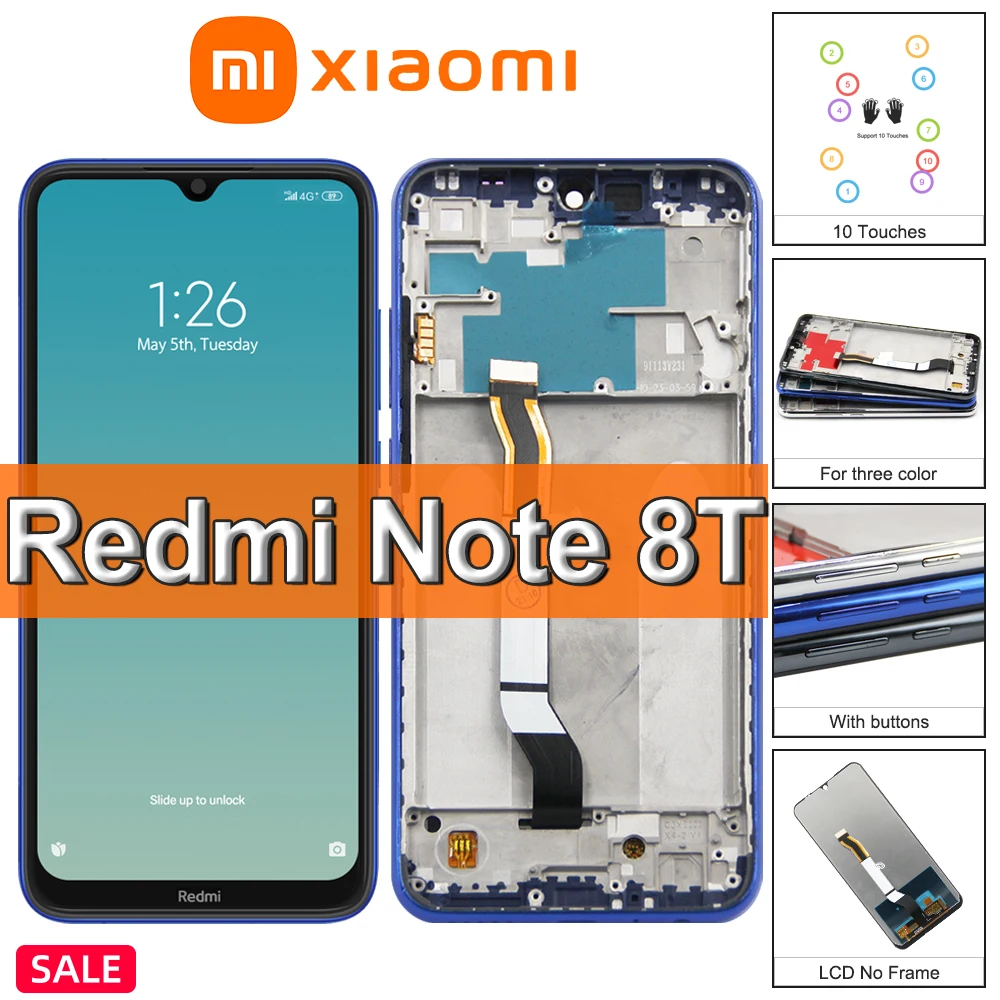 Оригинальный ЖК-дисплей 6 3 дюйма для Xiaomi Redmi Note 8T сенсорный экран сменный Note8T M1908C3XG
