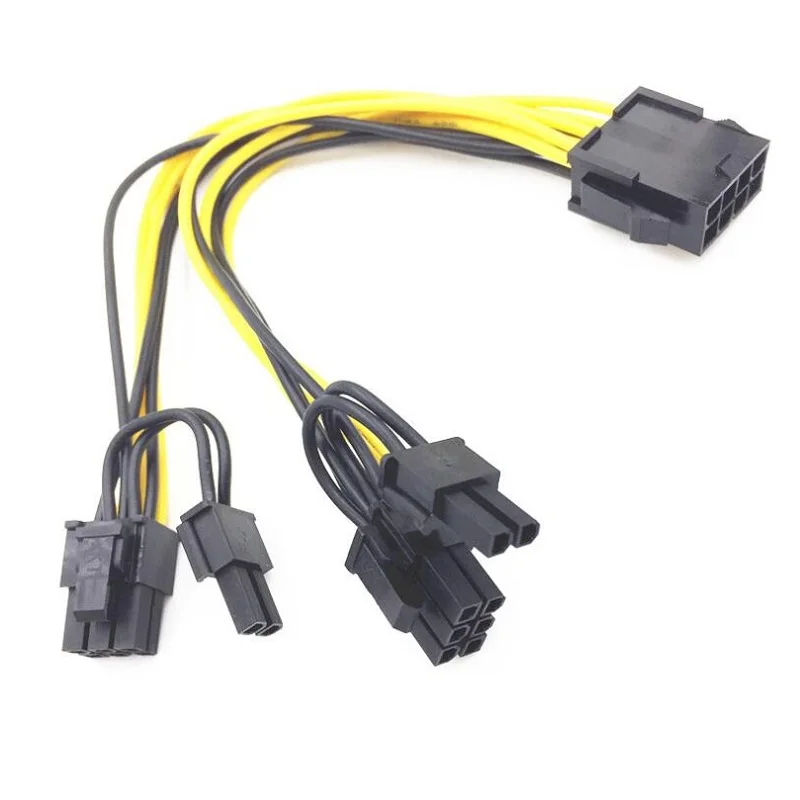 PCIE CPU Female 8P к двойному штекеру 8/6 + 2Pin видеокарта кабель питания для майнинга