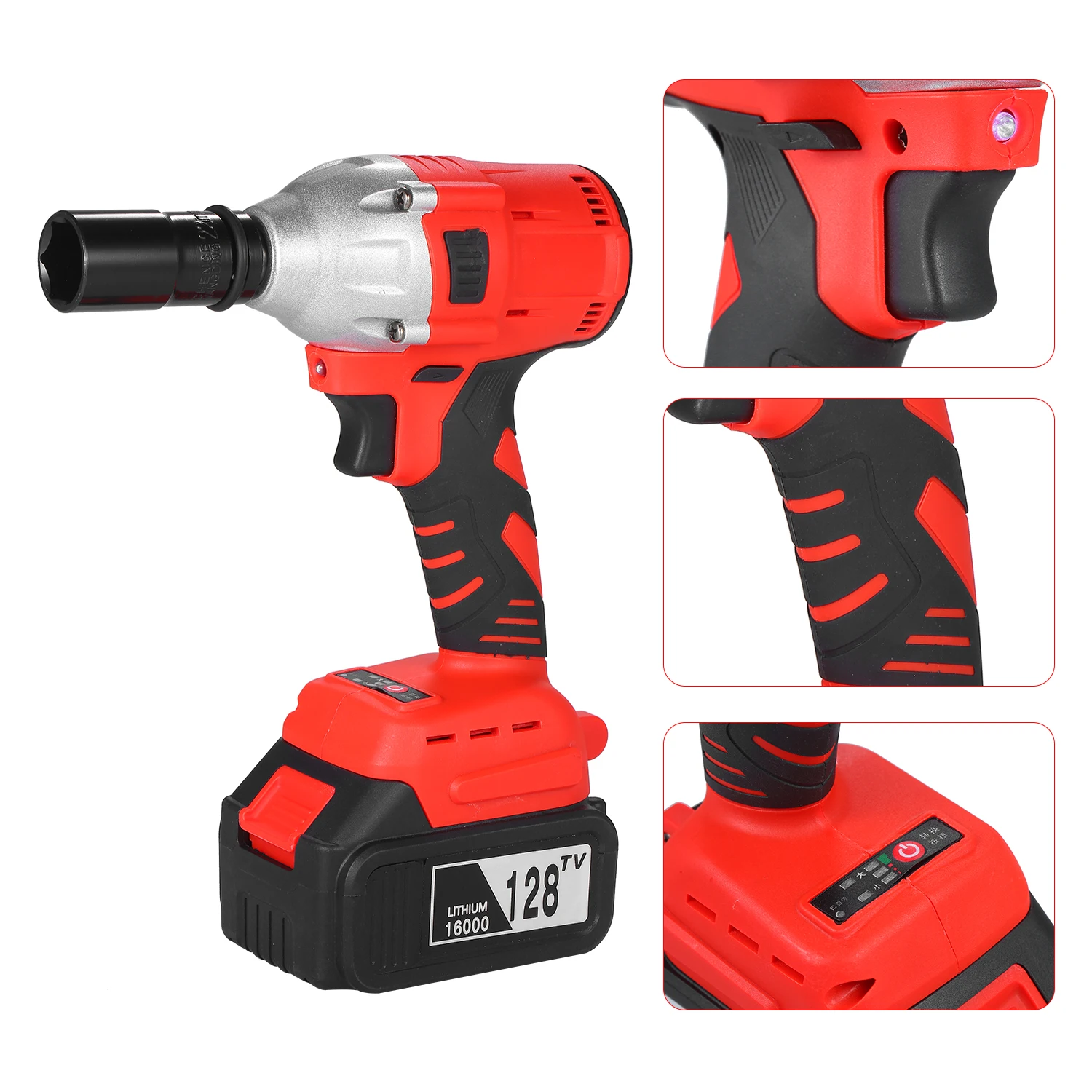 Электрический бесщеточный гайковерт 21 в беспроводной ударный 1/2 дюйма патрон