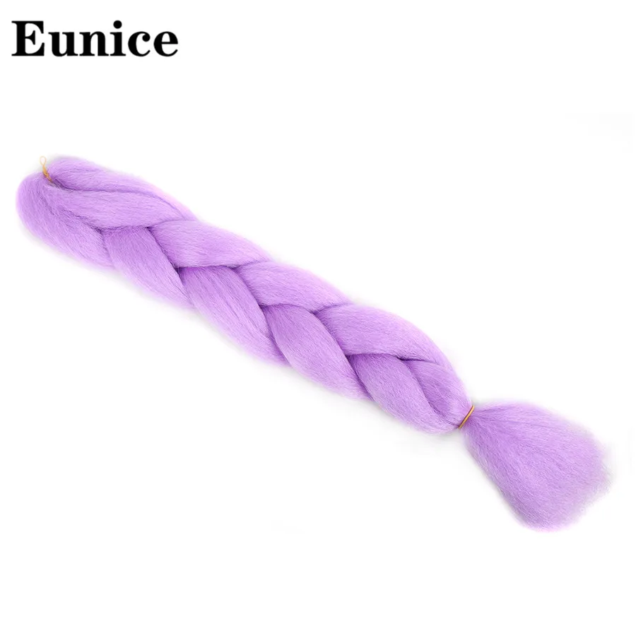 Light purple 24 дюйма, 100 г, светящиеся большие синтетические косы, блестящие волосы в темноте, мягкие плетеные волосы для наращивания, рождественский подарок, волосы Юнис - Цвет: Light purple