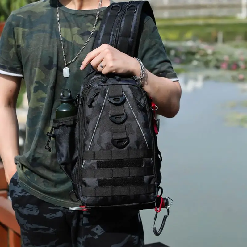 Preço Homens Funda Pacote Mochila Peito Nylon Saco Ao Ar Livre Multifuncional Esporte Crossbody