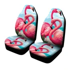 Чехлы для сидений AIMAAO с принтом фламинго, Универсальные Моторы, чехол для сидений из 2 предметов, чехол для сидений с ведром, подушка