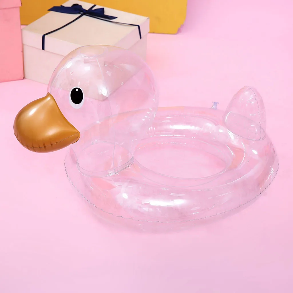 

Clear Duck-shaped Swimming Ring Baby Inflatable Ring Float Circle Children's Inflatable Mattress Water Sports