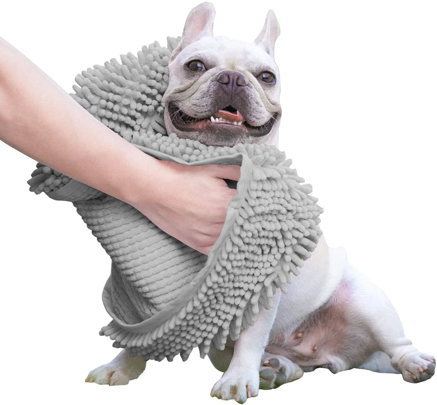 Абсорбирующее полотенце для собак с карманами рук из мягкой микрофибры шенилл