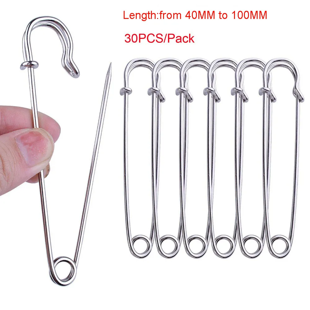 

30Pcs/set Large Metal Safety Pins Blanket Pins for Jewelry Crafts