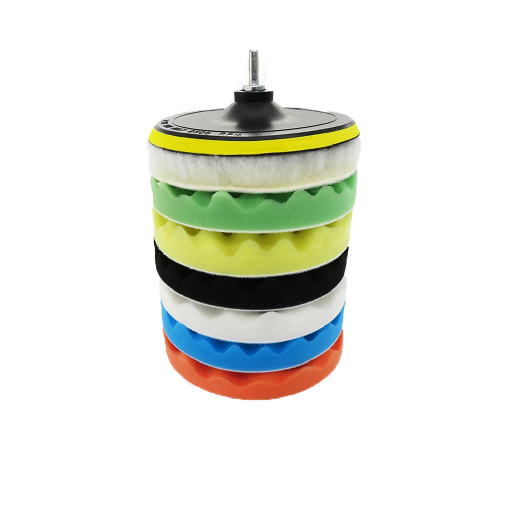 

9pcs 3/4/5/6/7 Inch Buffing Sponge Car Polishing Pad Hand Tool Kit For Car Polisher Tools Polishing Disc Waxing Sponge Set