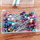 Заколка для шитья 200 шт., прямые шпильки с круглым жемчугом из нержавеющей стали и ПВХ, разноцветные инструменты для рукоделия, свадебного булавки для шитья, швейные инструменты