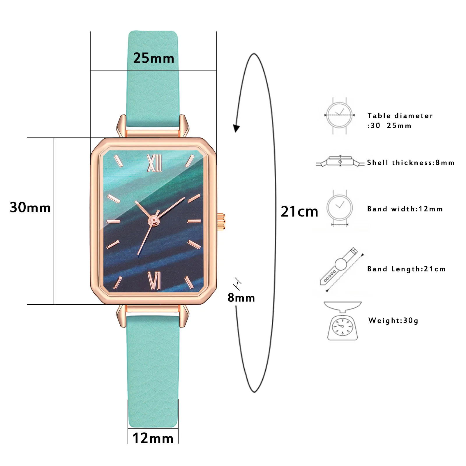 

Ladies Polygon Fashion business Watches Clocks women Leather strap alloy dial elegant wristwatch montre femme zegarek damski