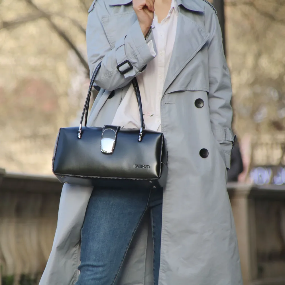 Leather Women Doctor Bag 2020 New Fashion Female Handbags Ladies' Shoulder Brand Simple Tote ~Big Capacity~20B45 |