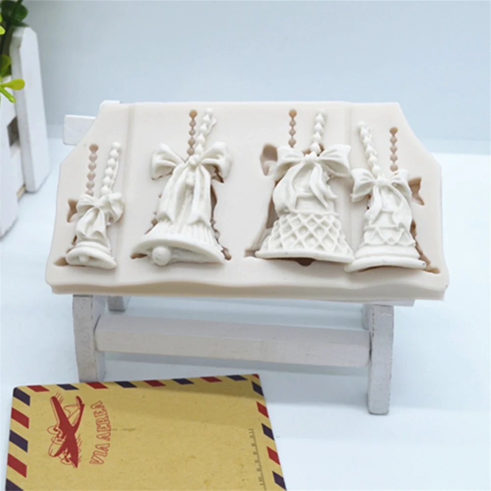 1 шт. рождественские колокольчики формы для торта силиконовые помадки