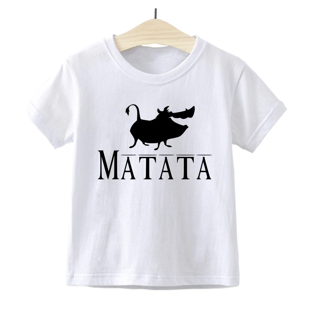 

Children's Summer T-shirt Boys Like The Lion King Cartoon HAKUNA MATATA Aesthetic Cute T-shirts Boy Baby Girl Retro Fun Clothes