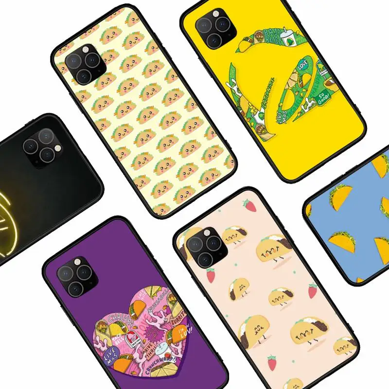 

Tacos Time Phone Case For iphone 12 11Pro Max 11 XR XS Max X 8 7 6 6S Plus 5 5S SE 2020 soft Cover Shell