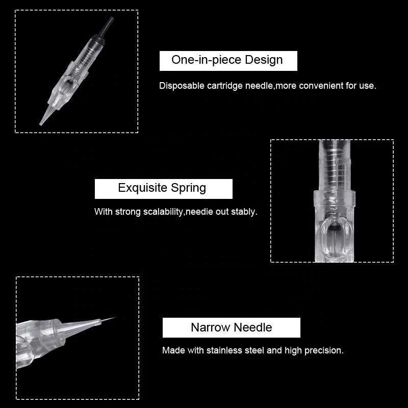 20pcs/100pcs Tattoo Cartridge Needles 600D-G Agulhas Easy Click Permanent Makeup 7RL For Rotary Swiss Machine Pen Kits | Красота и