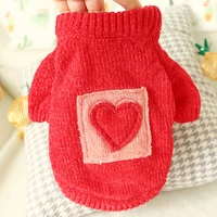 pet dog cat new style comfortable candy sweater teddy bear puppy clothes red sweater jumper sweater